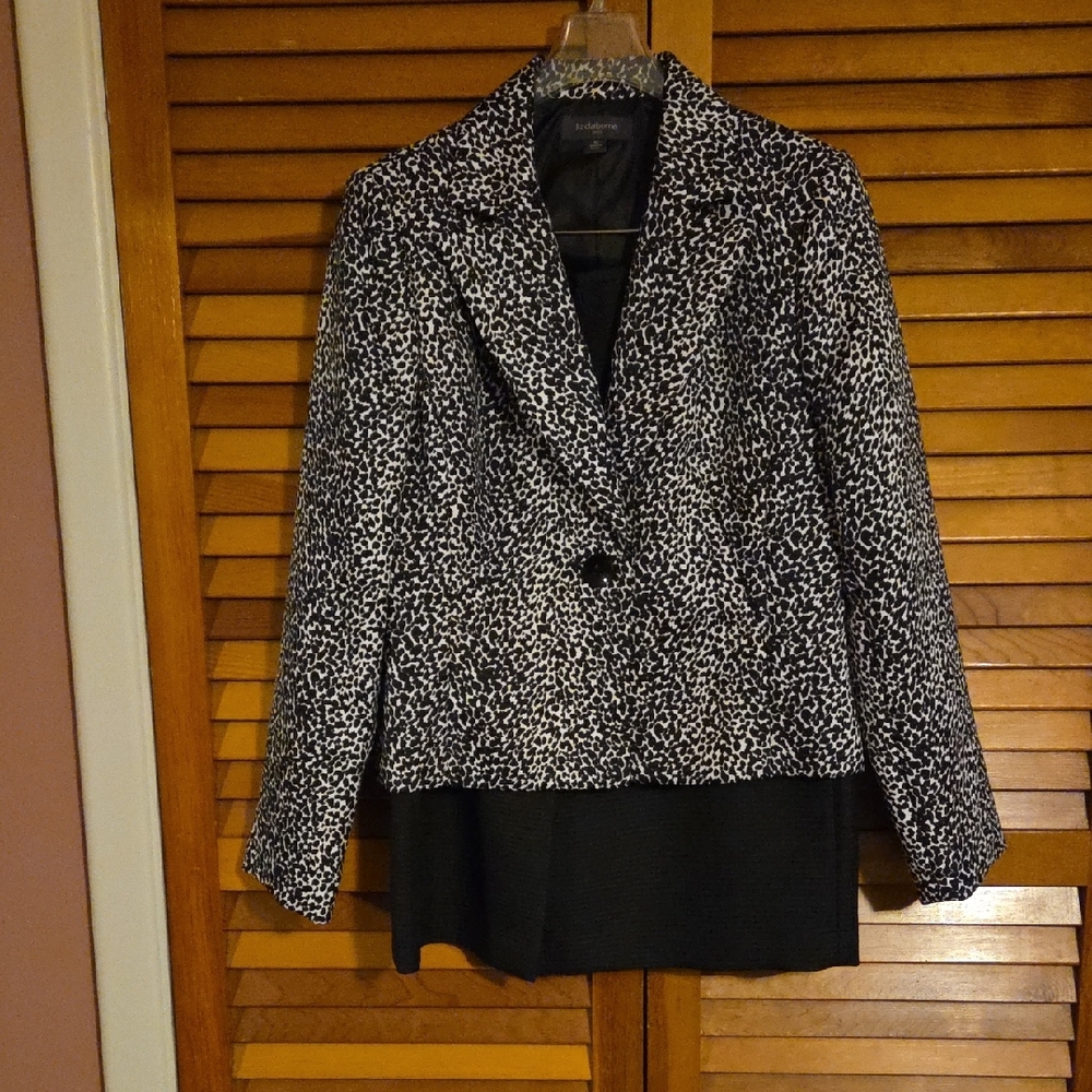 Liz Claiborne Black and White Textured Blazer